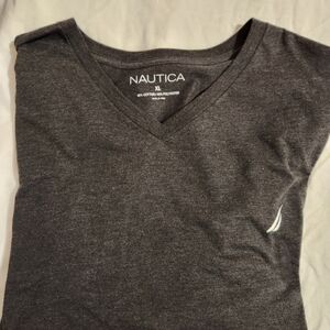 Nautica Dark Gray V-Neck Tee